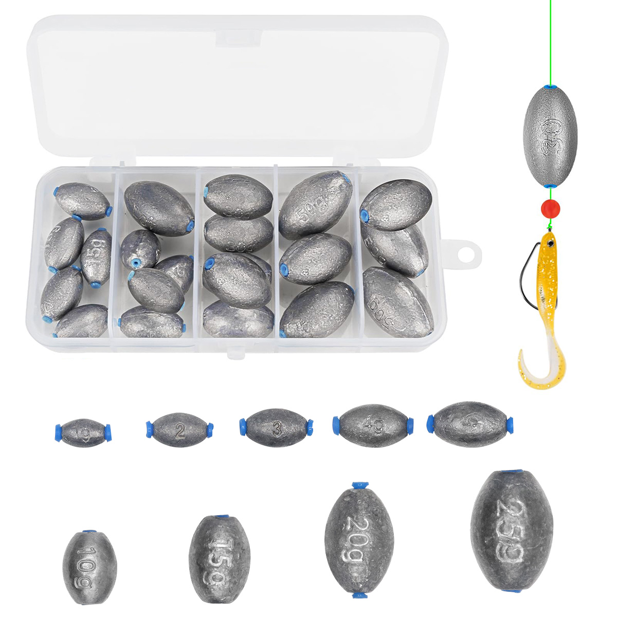 Bass Fishing Lure - Assortiment de plombs de pêche en