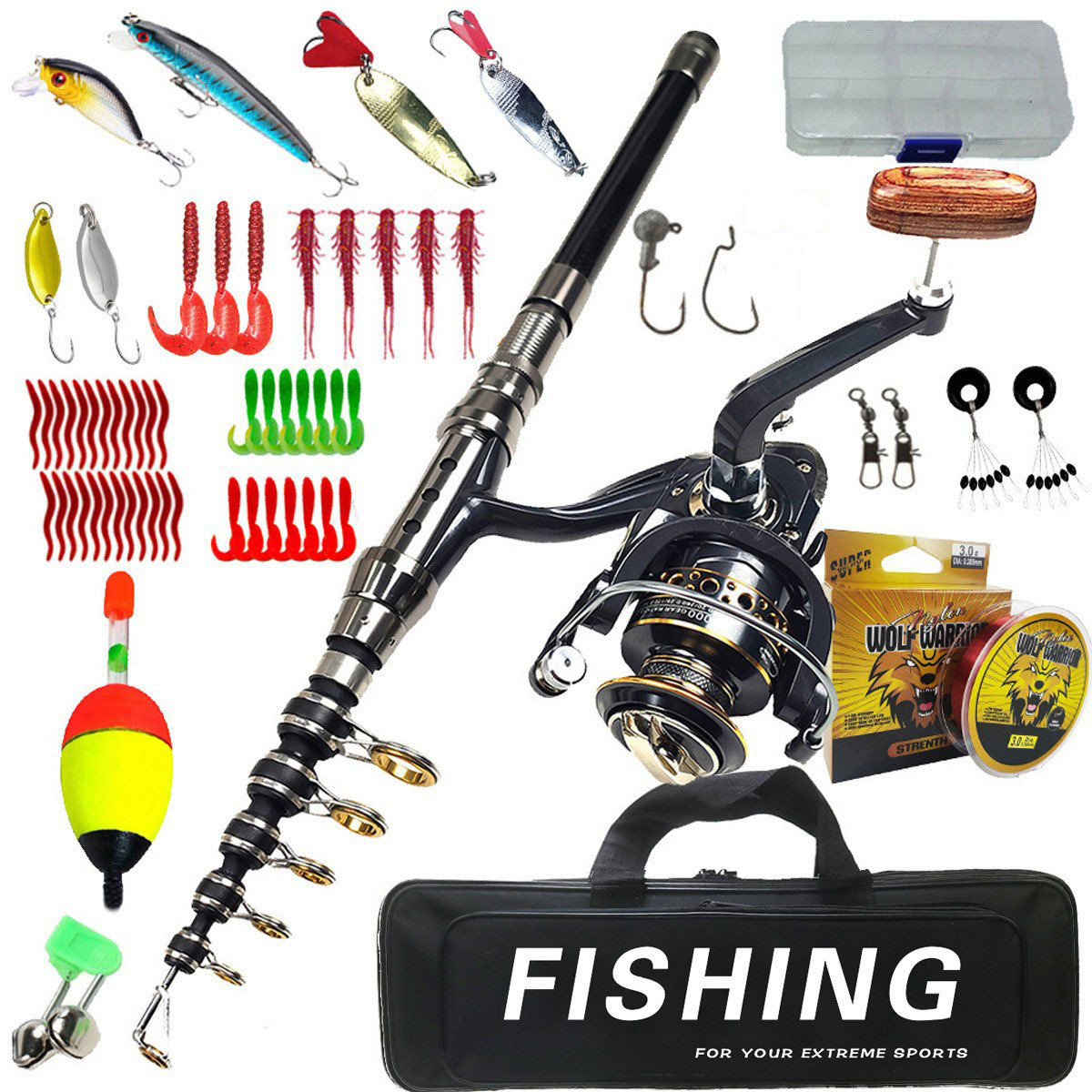 1.8m-3m ensemble de canne à pê - Saltwater Fishing Hook avis et prix