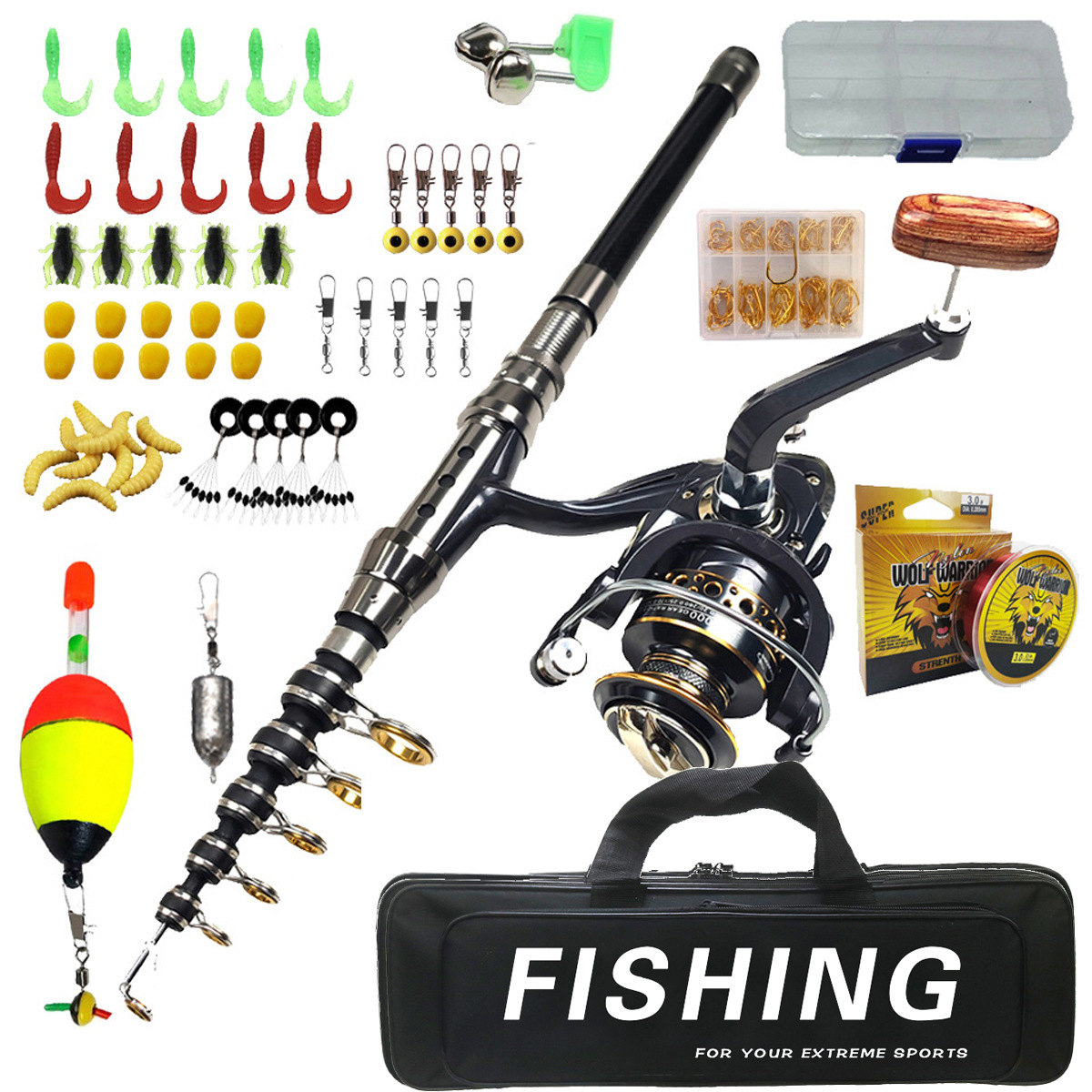 1.8m-3m ensemble de canne à pê - Saltwater Fishing Hook avis et prix